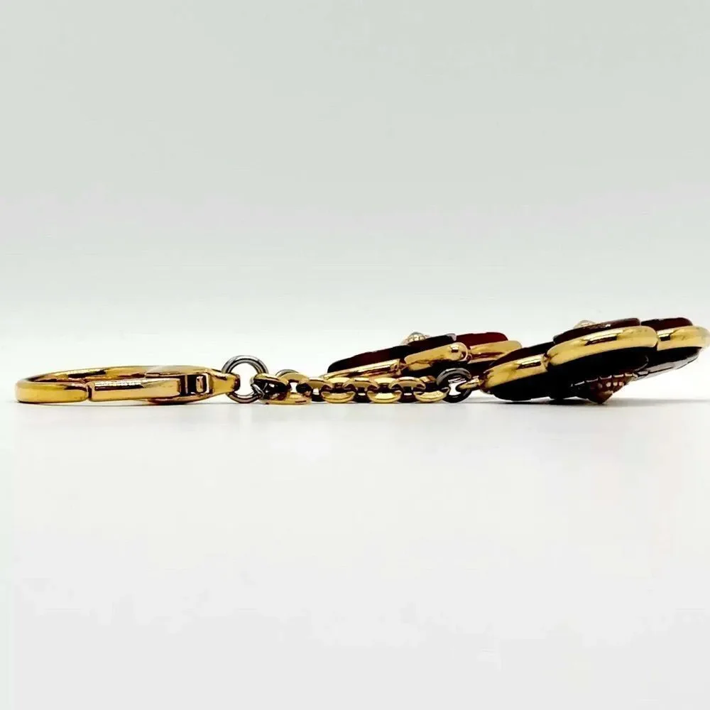100% Auth Louis Vuitton LV Metal Resin Mosaique Bag Charm Rouge Fauviste